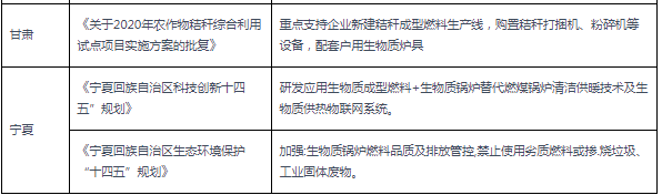 2020-2021年各省市生物质凯发k8国际首页登录相关政策